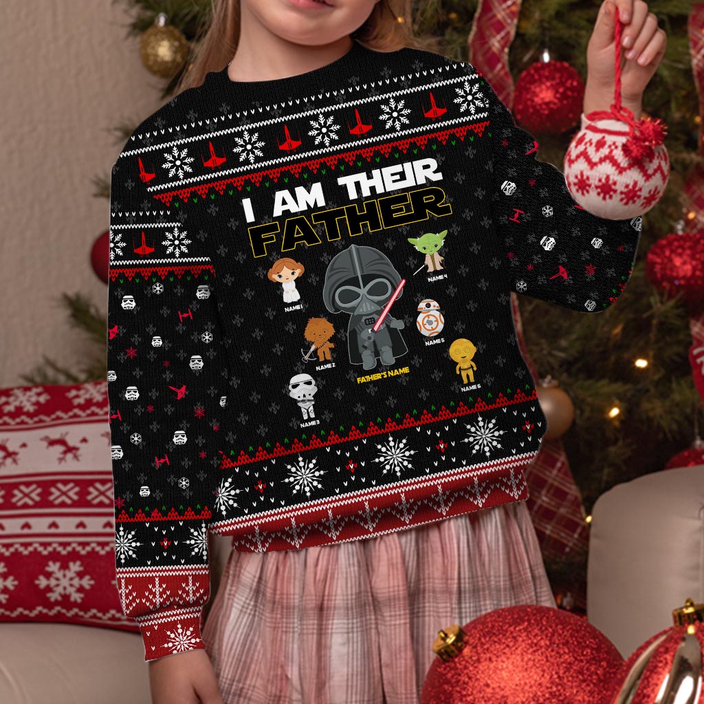 I Am Their Father - Personalized Christmas The Force Sweater