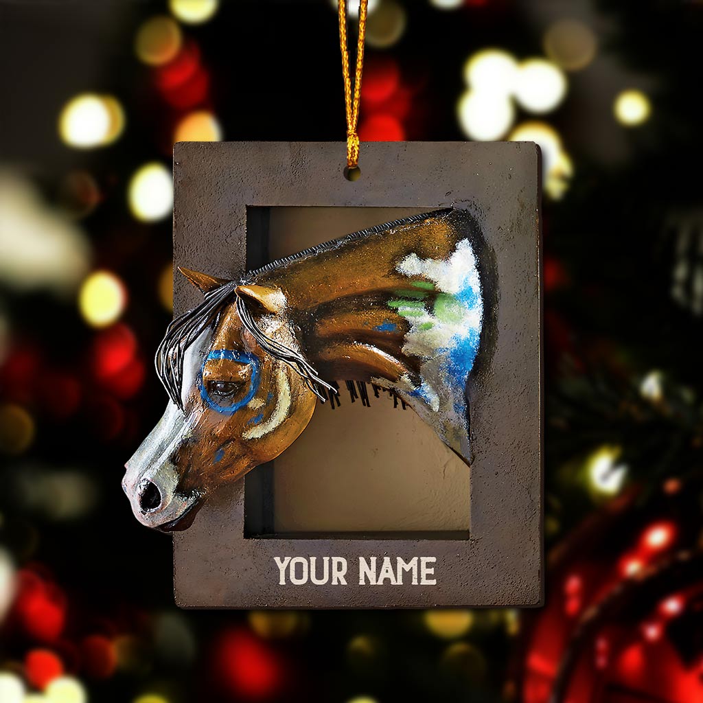 Window And Horse - Personalized Christmas Ornament (Printed On Both Sides)