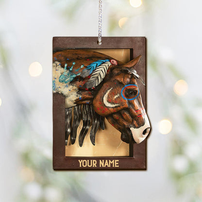 Window And Horse - Personalized Christmas Ornament (Printed On Both Sides)