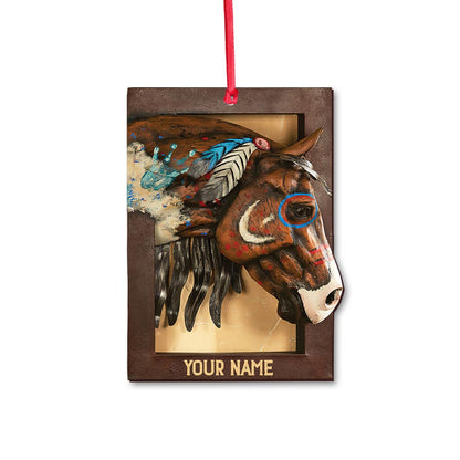 Window And Horse - Personalized Christmas Ornament (Printed On Both Sides)