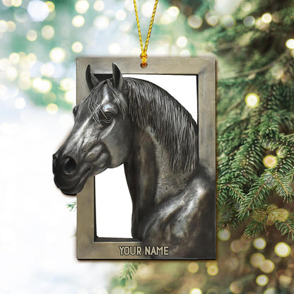 Window And Horse - Personalized Christmas Ornament (Printed On Both Sides)