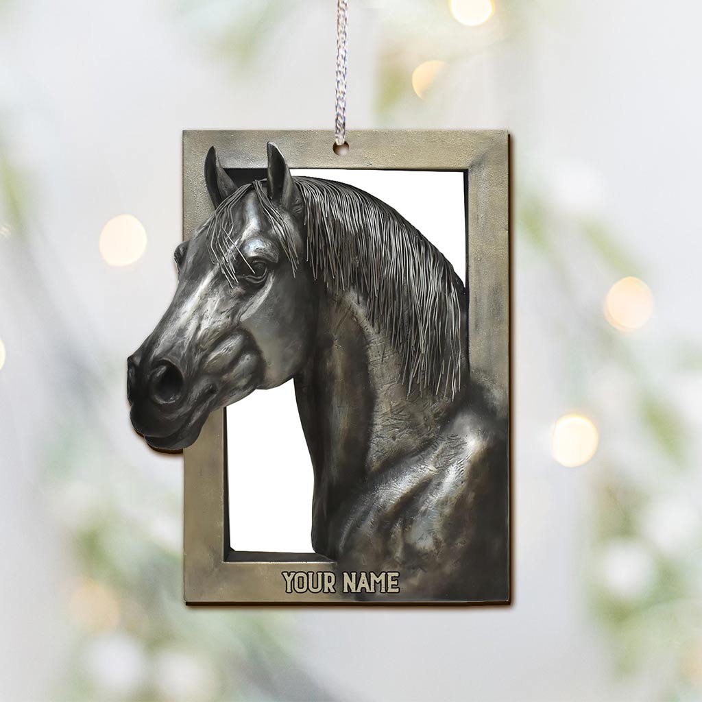 Window And Horse - Personalized Christmas Ornament (Printed On Both Sides)