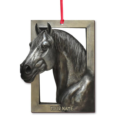 Window And Horse - Personalized Christmas Ornament (Printed On Both Sides)