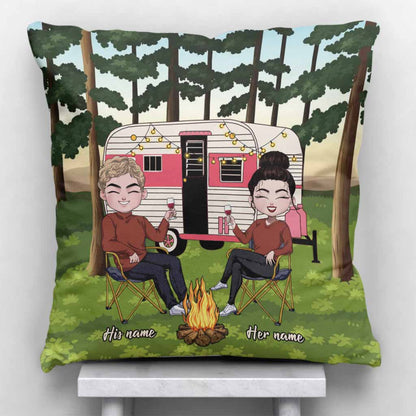 Together Is My Favorite Place To Be - Personalized Camping Throw Pillow