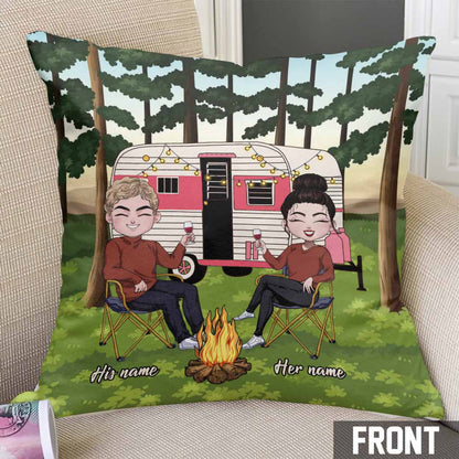 Together Is My Favorite Place To Be - Personalized Camping Throw Pillow