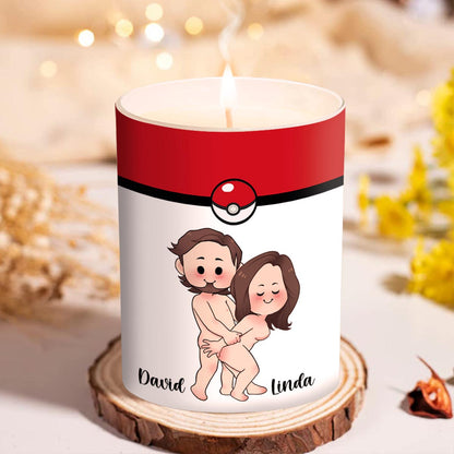 Touch My Poke Balls - Personalized Monster Trainer Candle With Wooden Lid