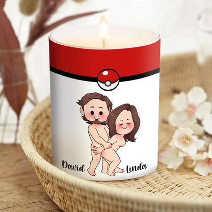 Touch My Poke Balls - Personalized Monster Trainer Candle With Wooden Lid