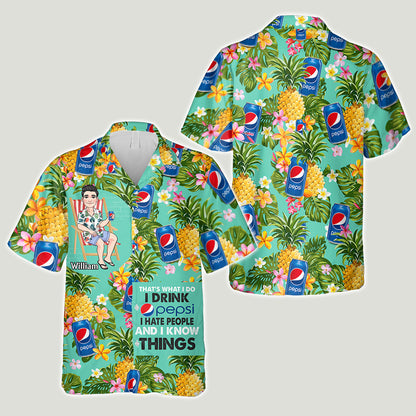 That's What I Do - Personalized Blue Soft Drink Hawaiian Shirt