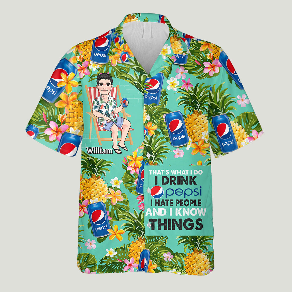 That's What I Do - Personalized Blue Soft Drink Hawaiian Shirt