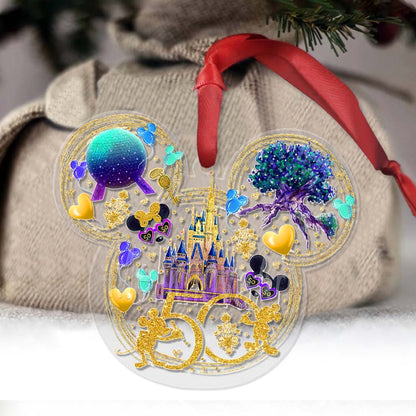 50th Anniversary Of Magic - Mouse Ears Transparent Ornament