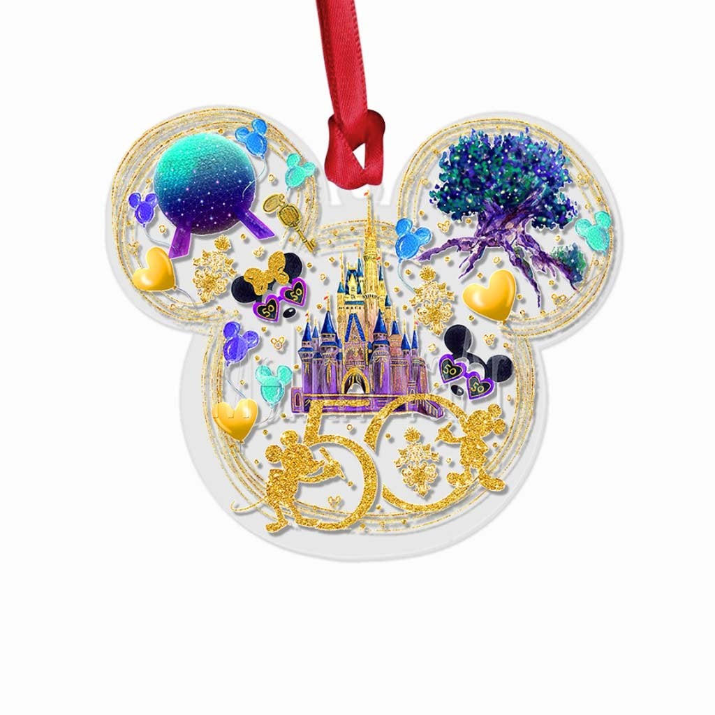 50th Anniversary Of Magic - Mouse Ears Transparent Ornament 1