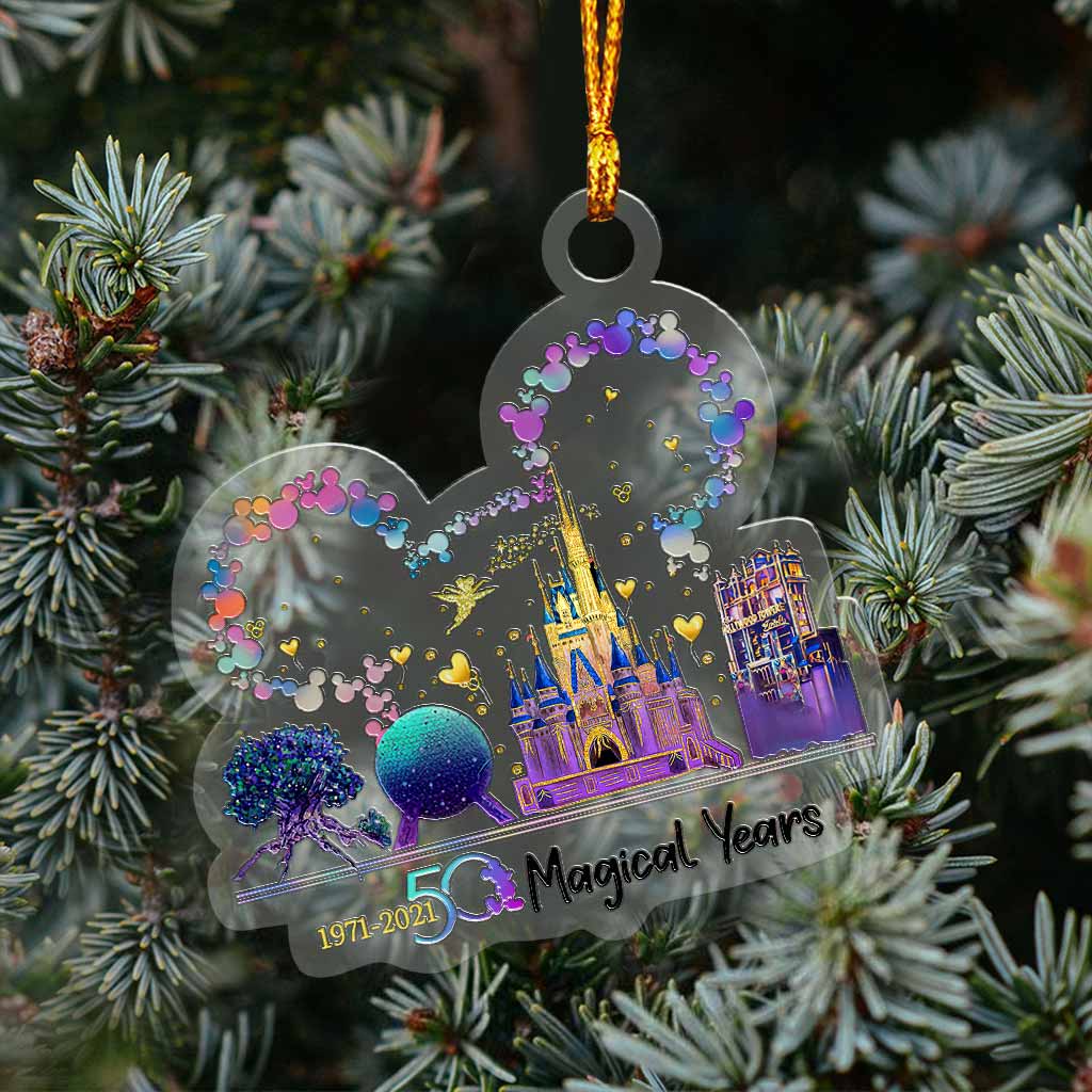 50 Magical Years - Mouse Transparent Ornament