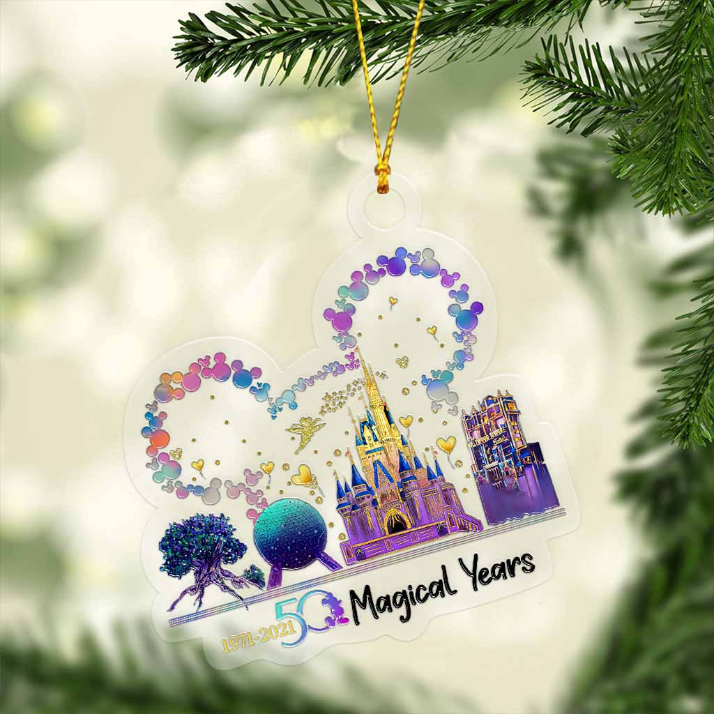 50 Magical Years - Mouse Transparent Ornament