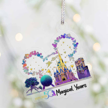 50 Magical Years - Mouse Transparent Ornament