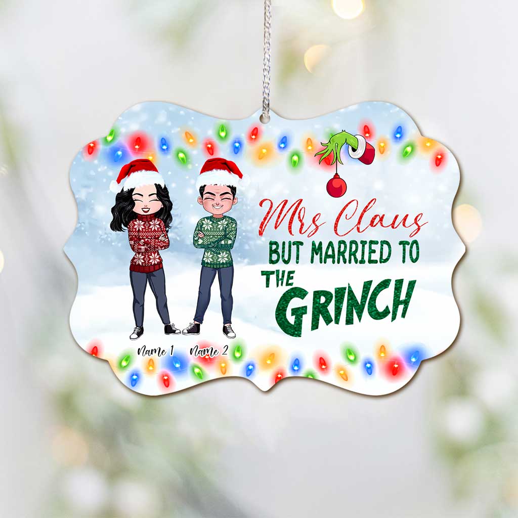 Mrs Claus - Personalized Christmas Couple Ornament (Printed On Both Sides)