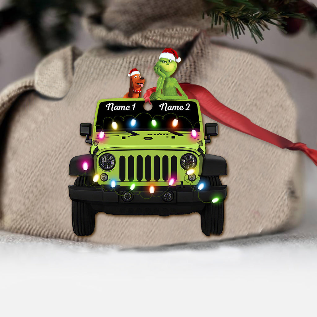 Naughty & Nice - Personalized Christmas Car Ornament (Printed On Both Sides)