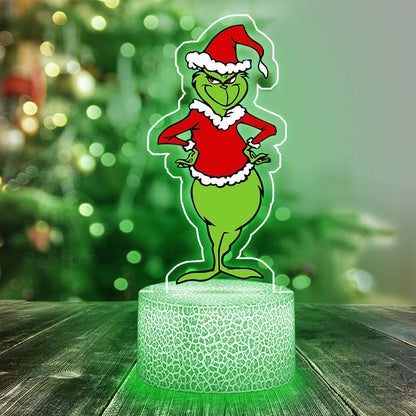 Naughty Who Me - Stole Christmas Shaped Plaque Light Base