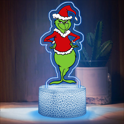 Naughty Who Me - Stole Christmas Shaped Plaque Light Base