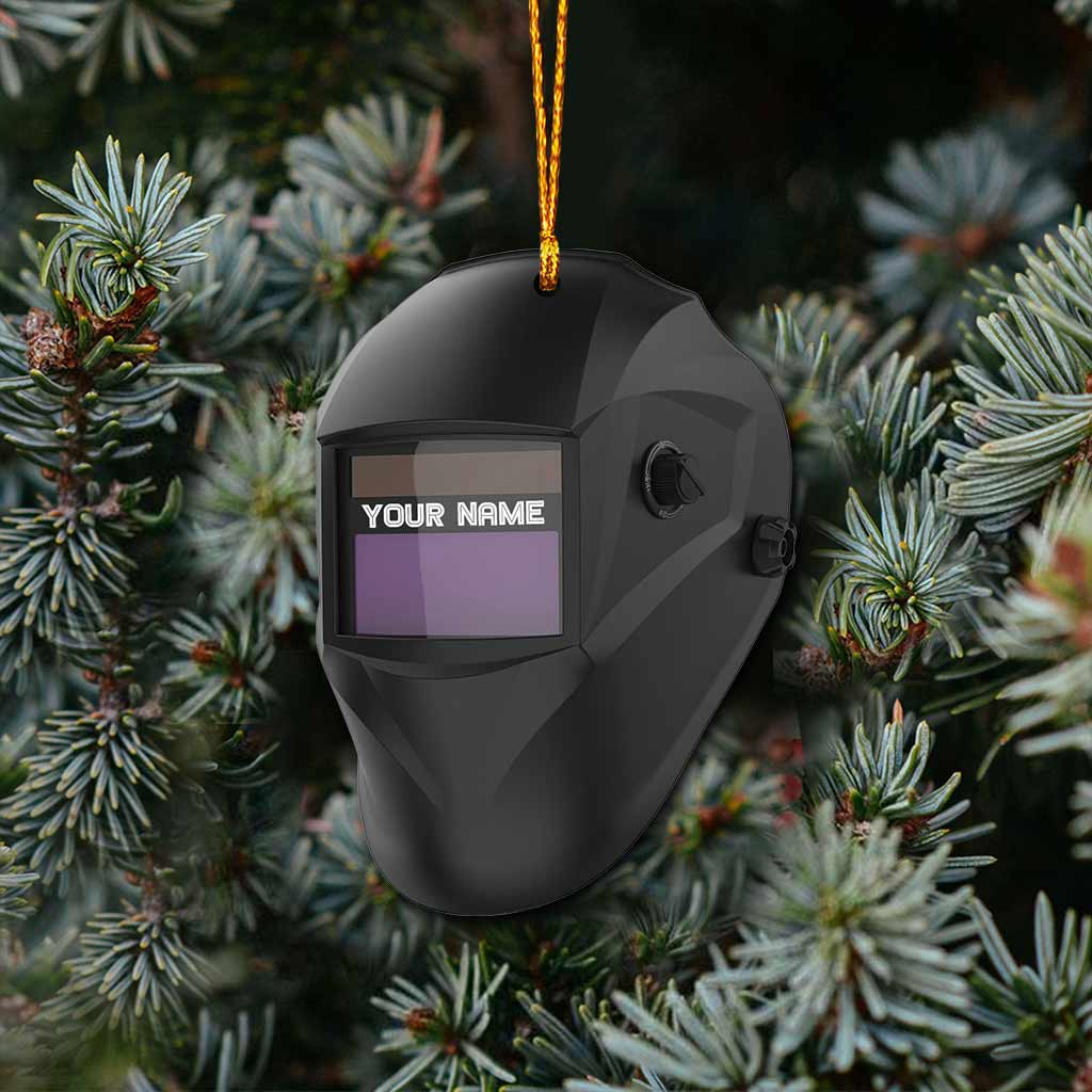 Welder Mask - Personalized Christmas Welder Ornament (Printed On Both Sides)