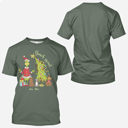 Merry Christmas Green Mischief Dog Cat - Personalized Dog All Over Shirt