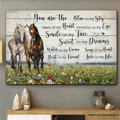 You Are The Blue - Personalized Couple Horse Poster