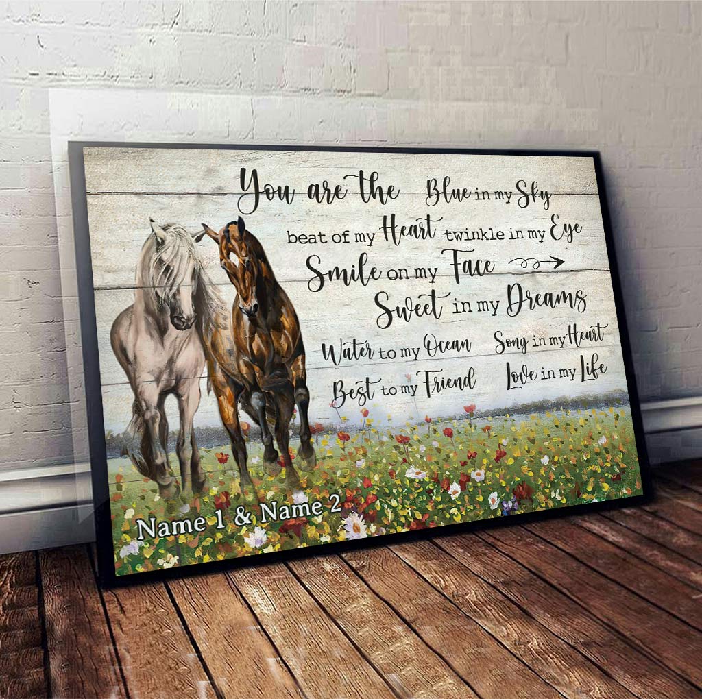 You Are The Blue - Personalized Couple Horse Poster