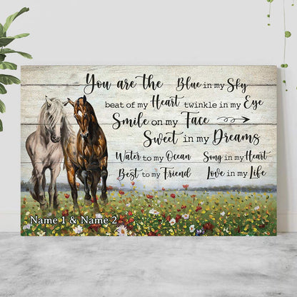 You Are The Blue - Personalized Couple Horse Poster