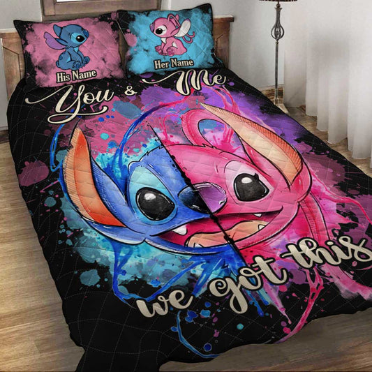 You And Me We Got This - Personalized Couple Ohana Quilt Set