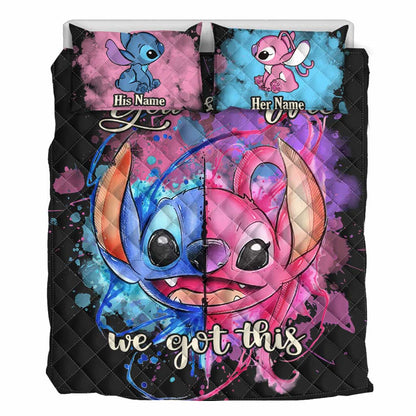 You And Me We Got This - Personalized Couple Ohana Quilt Set