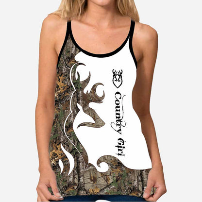 Country Girl  - Hunting Cross Tank Top