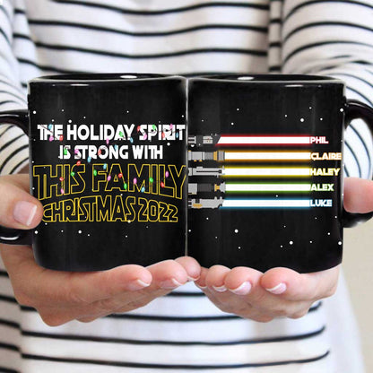 Holiday Spirit Is Strong With This Family - Personalized Christmas Family Mug