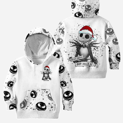 Dead Inside But Jolly AF - Personalized Christmas Nightmare Hoodie and Leggings