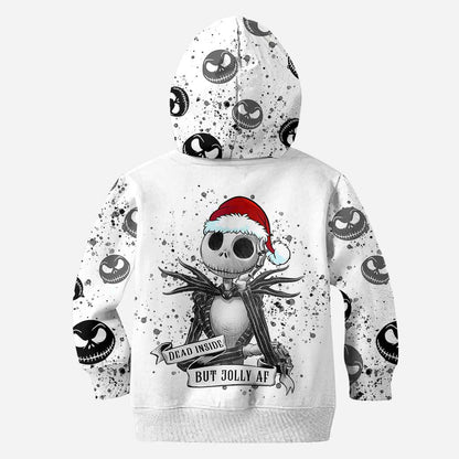 Dead Inside But Jolly AF - Personalized Christmas Nightmare Hoodie and Leggings