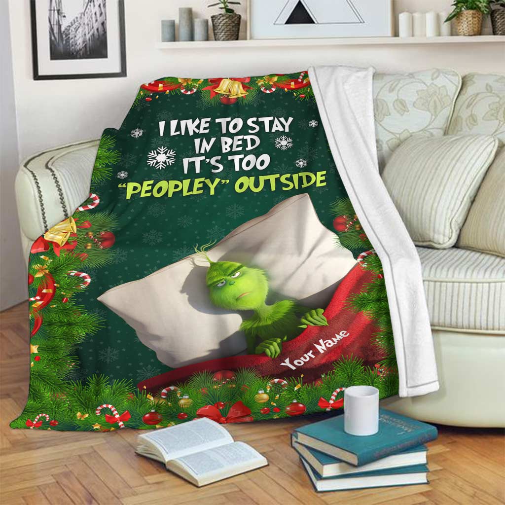 It's Too Peopley Outside - Personalized Stole Christmas Blanket