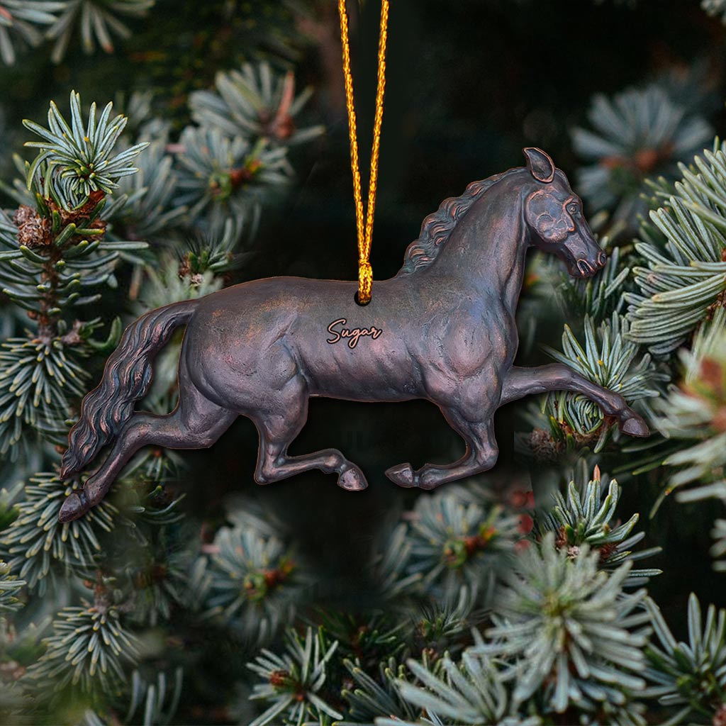 Love Horses - Personalized Christmas Horse Ornament (Printed On Both Sides)