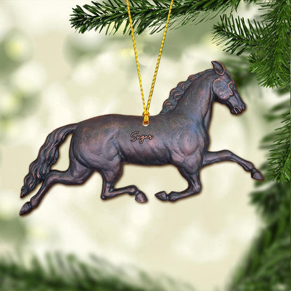 Love Horses - Personalized Christmas Horse Ornament (Printed On Both Sides)