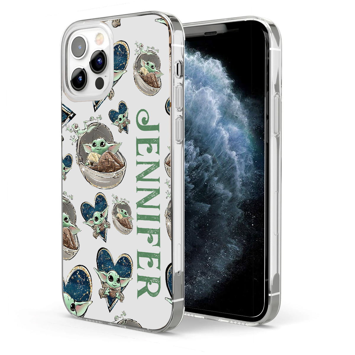 The Child - Personalized The Force Clear Phone Case