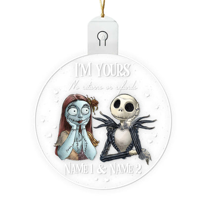 We're Simply Meant To Be - Personalized Christmas Nightmare Round Led Acrylic Ornament