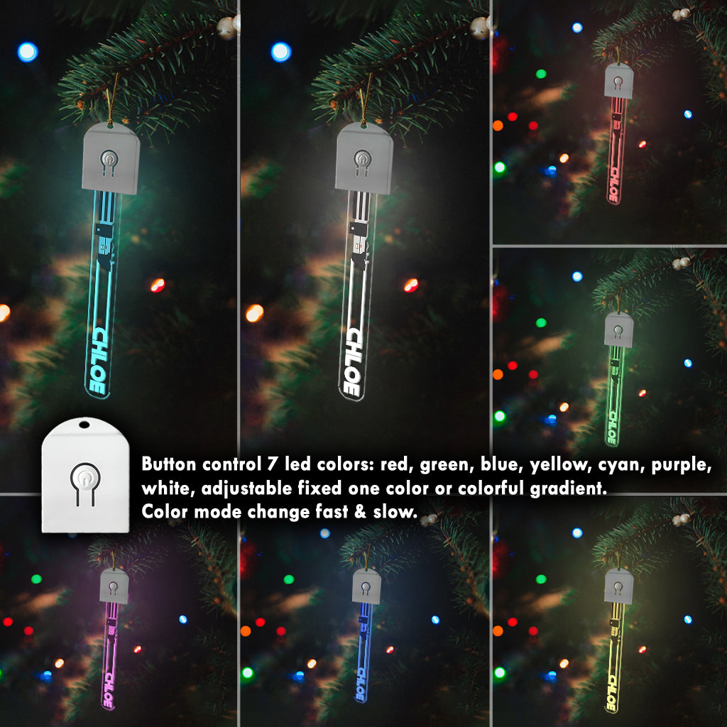 The Force Is Strong With This One - Personalized The Force Shaped Led Acrylic Ornament