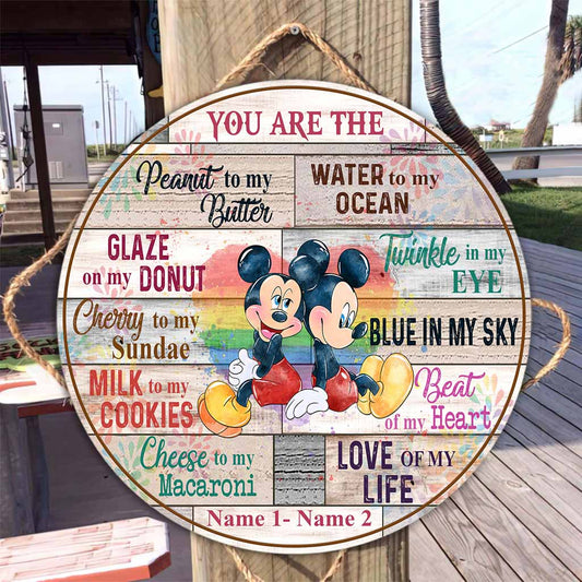 You Are The Love Of My Life - Personalized Couple LGBT Support Round Wood Sign