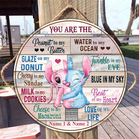 You Are The Love Of My Life - Personalized Couple Round Wood Sign