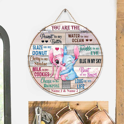 You Are The Love Of My Life - Personalized Couple Round Wood Sign