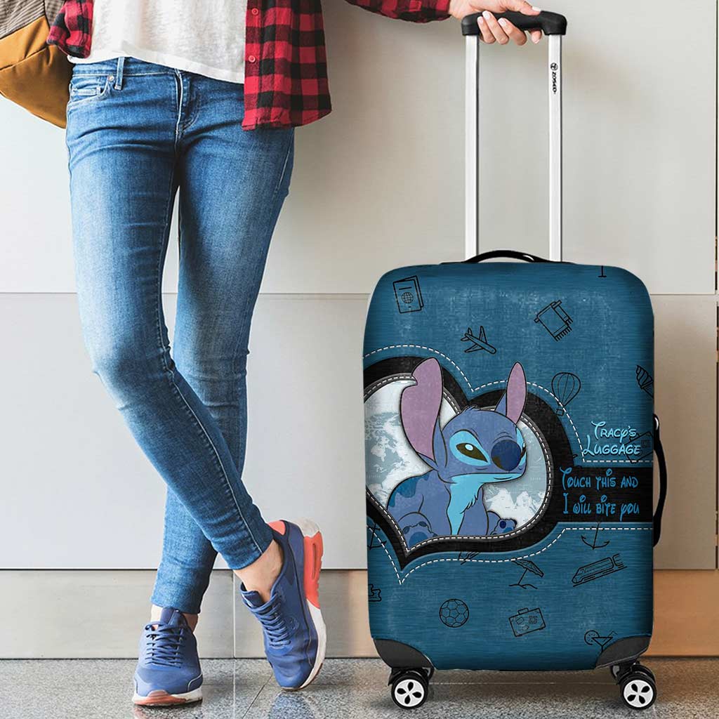 Touch This And I Will Bite You - Personalized Travelling Luggage Cover