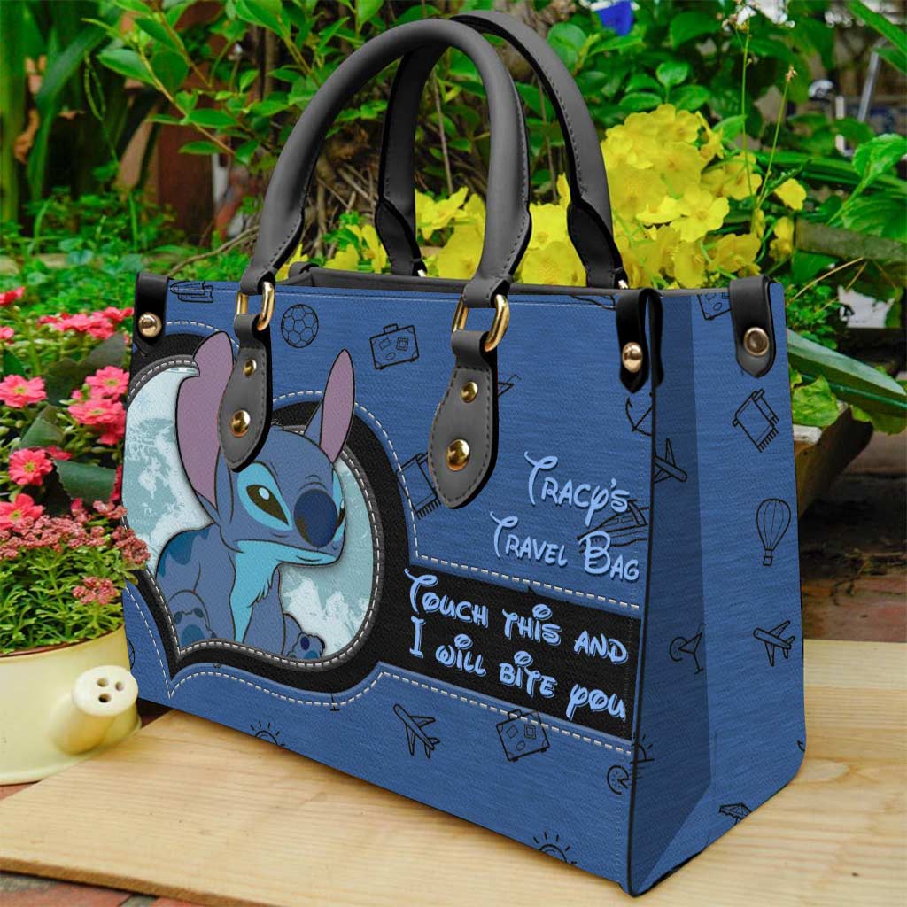 Touch This And I Will Bite You - Personalized Travelling Leather Handbag