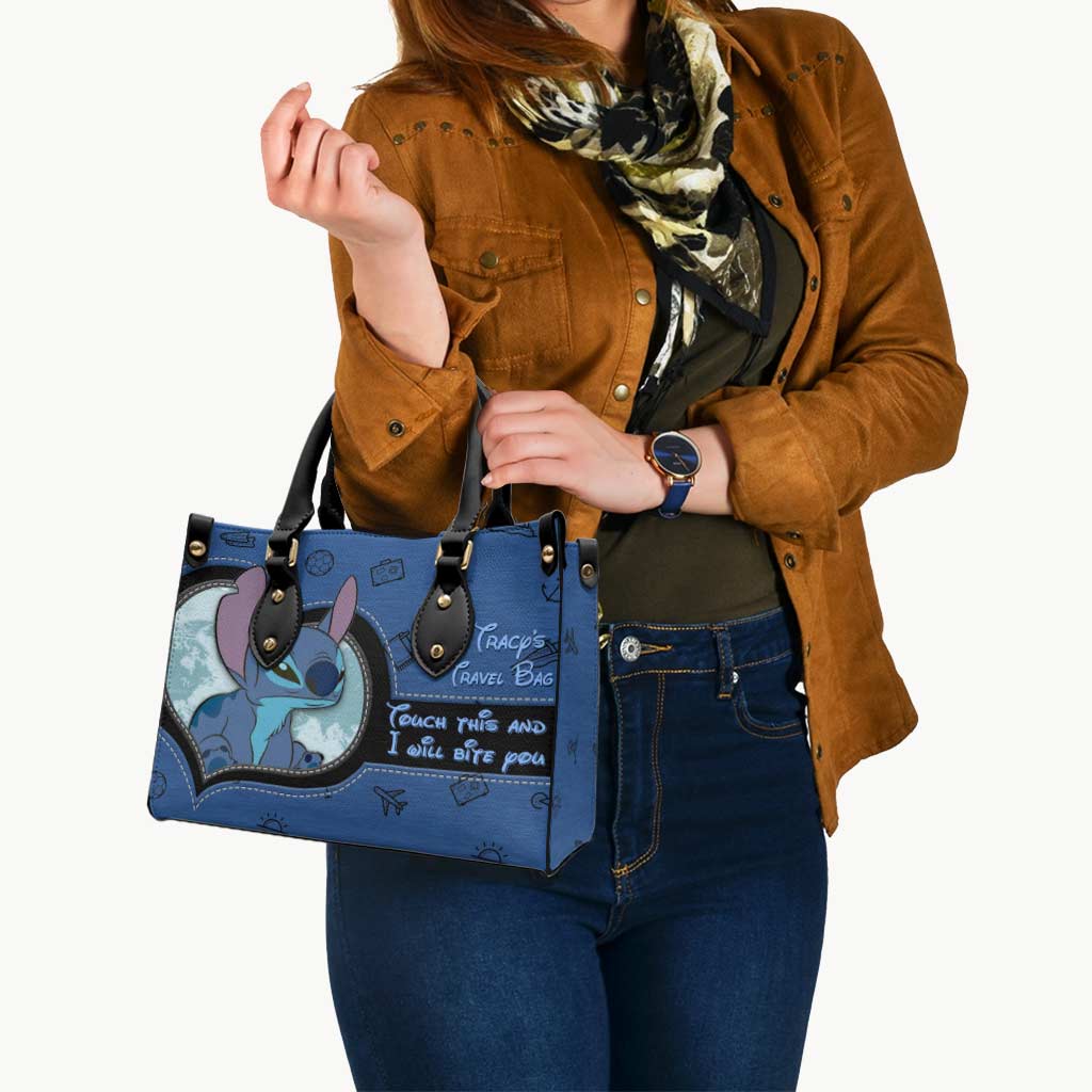 Touch This And I Will Bite You - Personalized Travelling Leather Handbag