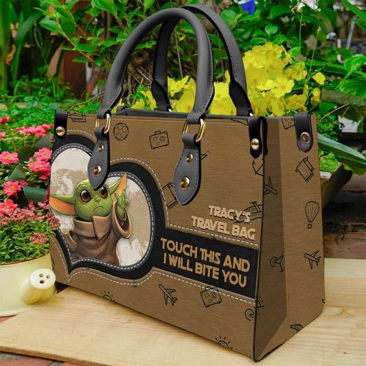 Touch This And I Will Bite You - Personalized Travelling Leather Handbag