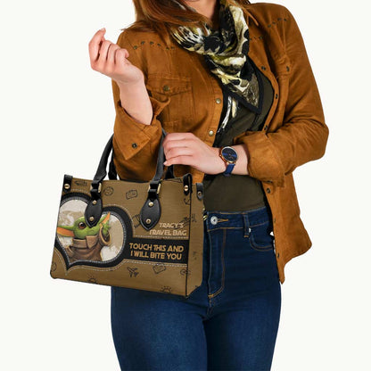 Touch This And I Will Bite You - Personalized Travelling Leather Handbag