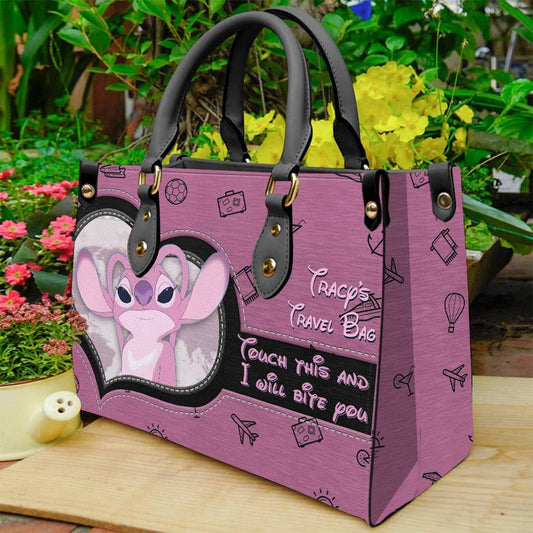 Touch This And I Will Bite You - Personalized Travelling Leather Handbag