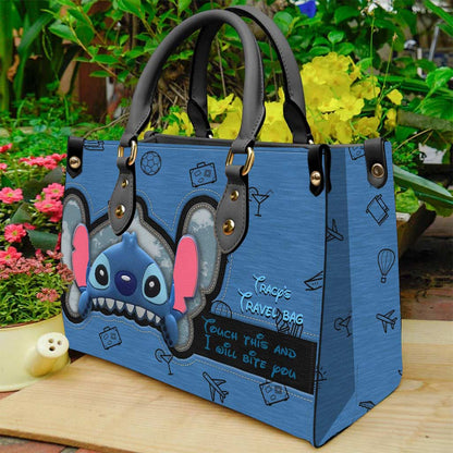 Touch This And I Will Bite You - Personalized Travelling Leather Handbag