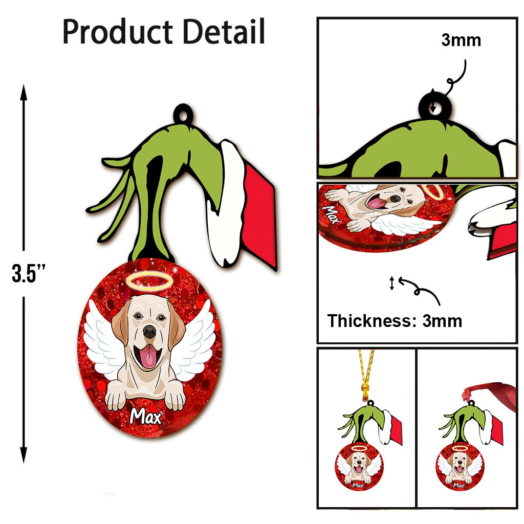 Merry Christmas - Personalized Dog Ornament (Printed On Both Sides)